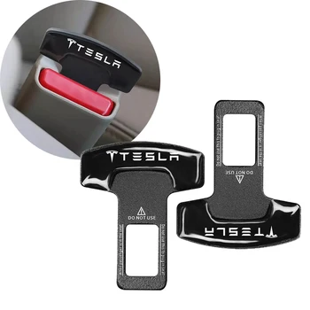 1/2db Fém Autó biztonsági Öv Csat Auto Jelkép Biztonsági kapocs Nyitók A Tesla Modell 3 Modell X Model S