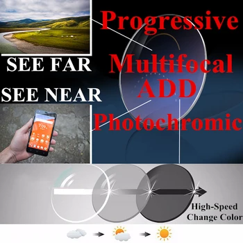 1.56 1.61 Photochromic Progresszív Multi-fokális Számítógép Olvasó Szemüveg Lencsék Lásd Közel, s Távol Színes Lencsék a Szemed