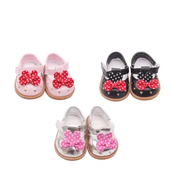 18 inch Lányok baba cipő baba Aranyos íj cipő Amerikai új született, kiegészítők, Bébi játékok illik 43 cm-es baba s121