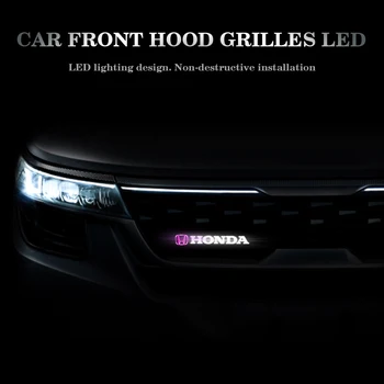1DB Autó LED Dekorációs Világítás Automatikus Előtt Hood Hűtőrács Embléma Jelvény Lámpa Honda Mugen Power Civic Accord CRV Hrv Jazz