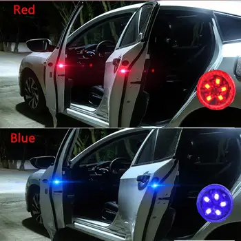 2 Db LED Autó, Ajtó Nyitva Figyelmeztető Izzó Stroboszkóp Villogó Vezeték nélküli Mágneses Vízálló Anti-collision LED Biztonsági Fény