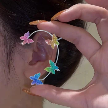 2022 Új, Trendi Csillogó Pillangó Klip Fülbevaló a Nők Fül-Hook-Nem-Piercing, fülbevaló Divat Ékszerek Szerető Ajándékok