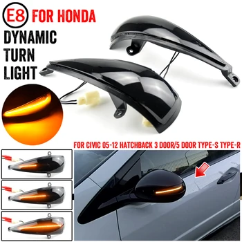 2x Dinamikus LED lámpa Lámpa Honda Civic 2005-2012 Ferdehátú, 3 ajtós/5 ajtós Típus-S-Type-R Oldalsó Visszapillantó Tükör, Index