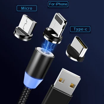 3 az 1-ben Mágneses Töltés USB-Kábel USB-C Típusú Mirco Usb Mágneses USB Kábel, Töltő Iphone android micro USB Kábel