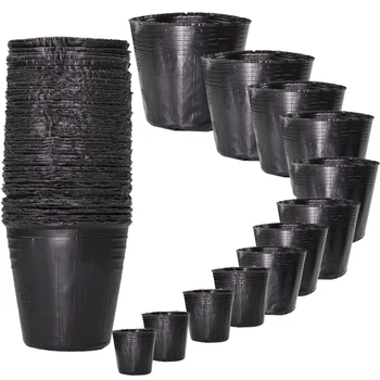 50-100PC 15 Méretű Eldobhatóak Műanyag Csemete Ültetés Pot Óvoda Transzplantációs Lélegző Csésze Fekete Táplálkozás Nő Táska Kertek