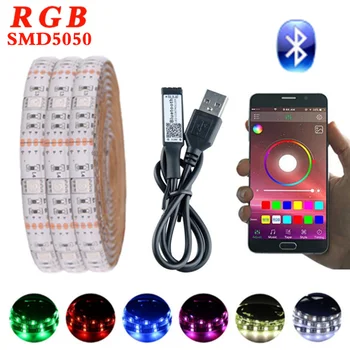 5V USB Led Szalag vízálló 5050 RGB LED Szalag Lámpa Bluetooth Zene Flexibilis Led Szalag TV Háttér DIY világítás Világítás