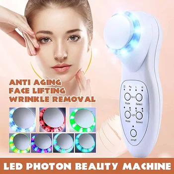 7 Színű Led Ultrahangos arcbőr Készülék LED Foton Fény Terápia Fiatalító Eszköz Módban RGB Szépség Eszköz