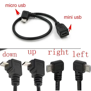 90 Fokos 4x Szög Micro Férfi-Női Mini USB Adapter Átalakító Adatok Töltő kábel Kábel új, fönt, lent, jobb, bal,