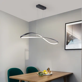 A Modern LED Medál fények nappali étkező Konyha, Szoba, Matt Fekete/Fehér Végzett alumínium test Medál lámpa, AC90-260V