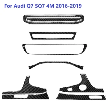 Alkalmas Audi Q7 SQ7 4M 16-19 Szénszálas Belső Matrica Műszerfal Eszköz HÁLÓZATI Panel Navigációs Keret Sebességmérő Surroud