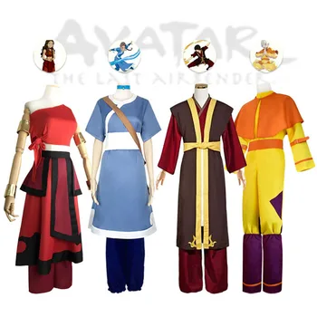 Anime Jelmez Avatar: Az Utolsó Léghajlító Aang Cosplay Teljes Felszerelés Katara Ruhák Zuko Herceg Jelmez Halloween Party Ruha