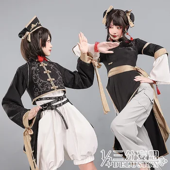 Anime Kung Fu Lány Négy Lánytestvér Három Kínai Stílusú Cheongsam Egyenruha Cosplay Jelmez Halloween Karnevál Party Ruha
