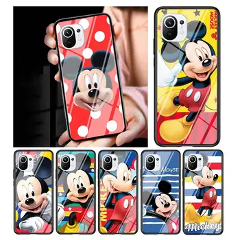 Aranyos Disney Mickey Egér a Xiaomi Mi 11 Lite 10 Megjegyzés Ultra 5G 9 SE 8 A3 A2 A1 6X Pro Play F1 5G Edzett Üveg Telefon Esetében