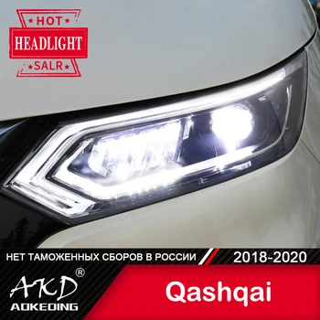 Autó Nissan Qashqai 2018-2020 Fej Lámpa Autó Tartozék Ködlámpa Nap, Futó Fény DRL H7 LED Bi Xenon Izzó Dualis Fényszórók