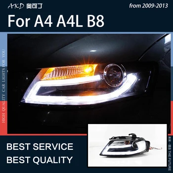 Autó Világítás A4-es 2009-2012 A4L B8 S4 LED Fényszóró DRL Ködlámpa indexet, Alacsony Gerenda High Beam Angel Eye Objektív Kiegészítők