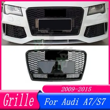 Az RS7 stílusban átalakított sport hatszögletű honeycomb hűtőmaszk háló fekete racing grill, Audi A7/S7 2011 2012 2013 2014 2015