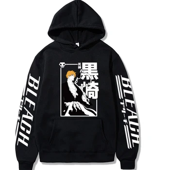 Bleach Anime Kapucnis Death Note Kurosaki Ichigo Nyomtatott Hip-Hop Harajuku Melegítőfelső Férfiak Nők Alkalmi Streetwear Pulóver Maximum
