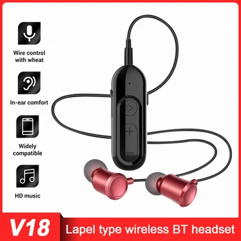Csiptetős Vezeték nélküli Fülhallgató Mikrofon Bluetooth-Kompatibilis Vevő AUX Audio Adapter Autó Fejhallgató Hangszóró Fekete Fülhallgató