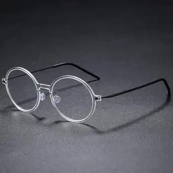 Dánia Márka Szemüveg Keretek Férfiak Kis Nők Gafas Titán Eredeti Minőségű Szemüveget 6523 Retro Kerek Szemüveg Szemüveg