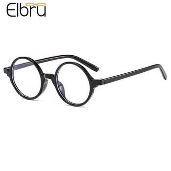 Elbru Divat Kerek Szemüveg Keret Ultrakönnyű Világos Anti-kék Fény Lencse Optikai Szemüveg Személyre szabott Normál Szemüveg Unisex