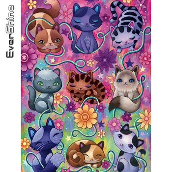 Evershine 5D Gyémánt-Mozaik Állatok Kép, Strasszos Új Érkezés Gyémánt Festmény Macska Hímzés Rajzfilm Gyermek Ajándék