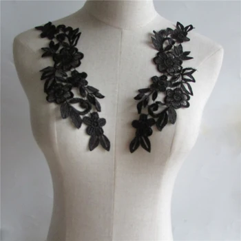 Fekete megfelelő női varrás applied szövet díszítő csipke DIY ruházat kézműves kellékek anyag tartozékok 1 pár eladó