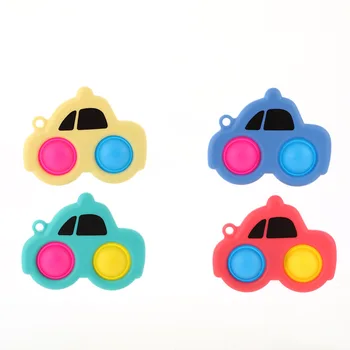 Fidget Játék Egyszerű Dimple Rajzfilm Autó Buborék Nyomja Anti-stressz Kulcstartó Aranyos Gyermek Anti-stressz Kezem Szorítsd Játék