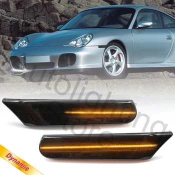 Füstölt Lencse Szekvenciális LED Elülső Oldalsó Helyzetjelző Lámpa lámpa Lámpa 97-05 Porsche 911 996 986 Boxster Carrera GT Turbo