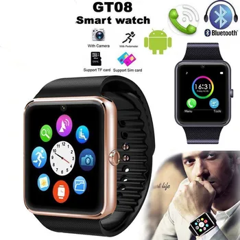 GT08 Smart Óra Bluetooth Gyerekek, Férfiak, Gyerekek Nézni a Telefon a SIM-Kártya Kamera Óra Bluetooth Smartwatch Csatlakoztassa Az IOS-Android