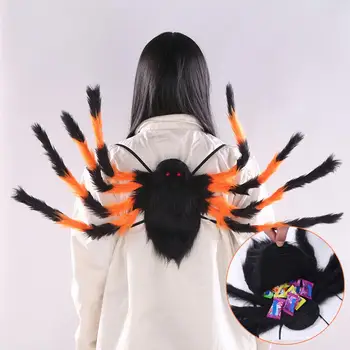Hatalmas Ijesztő Pók Hátizsák Candy Táska Tároló Halloween Gyerekek Felnőttek Játék Vicces Jelmez Kellékek Újdonság Kütyü