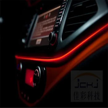 JXF 1 Méter Autó dekoratív világítás az éjszakai Vezetés Környezeti Fény EL hideg sort DIY díszítő konzol ajtó 12V