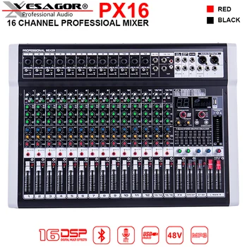 Jó minőségű, Tiszta hang!!! 16Channels Mixer Digitális Audio Keverő-dj kontroller, a 48V Fantom Tápellátás USB-Felvétel Színpadon