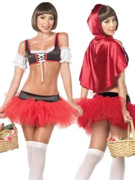 Karácsonyi Halloween Jelmez Little Red Riding Kapucnis Fantasy Játék Egyenruhát Cosplay Színpadi Előadások Ruhát A Nők, Lányok