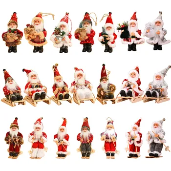 Karácsonyi Szán, Sí Mikulás Baba Lógó Medál Figurák Karácsonyfa Dísz, Plüss Játékok Holiday Party Dekoráció Új Év