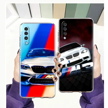 Kék Piros B-BMW Autó Luxus Átlátszó Telefon tok Samsung Galaxy A12 A02 A03S A50 A70 A40-A10 A20 a30-as Fedezze Szilikon Shell