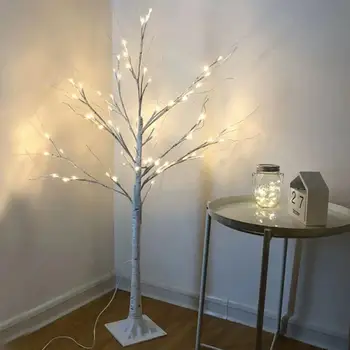 LED Szimuláció Fehér Nyír Fény Vízálló Flash String Lámpák Kültéri Kerti Tűzijáték Lámpa Kert Karácsonyi Hálószoba Decor 60cm