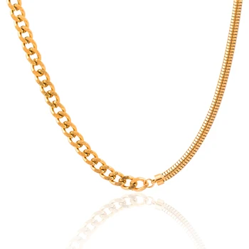 LEEKER Minimalista varrás rozsdamentes acél nyaklánc Női nyaklánc Pár Ékszert a nyakán Arany színű ajándék bohém 396 K2