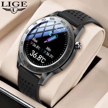 LIGE Új Smart Óra GPS Sport Pálya Felvétel a Férfiak Teljes Touch Fitness Órák Hőmérő pulzusmérő Smartwatch A Férfiak