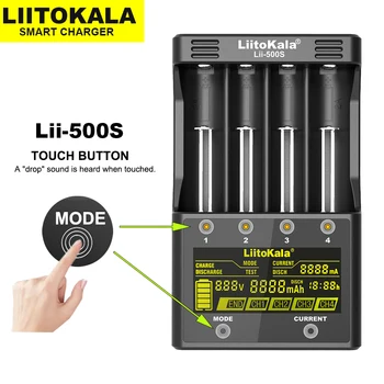 Liitokala Lii-500S LCD 3,7 V 18650 18350 18500 21700 14500 26650 16340 17500 22650 14500 10440 AA NiMH Lítium-Akkumulátor Töltő