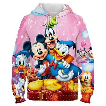 Mickey Minnie Egér férfi sweetshirts Tavaszi Alkalmi Fiú, Lány, Gyermek, Túlméretezett Kapucnis 3D Nyomtatás Őszi Divat a Nők Anime kapucnis felső
