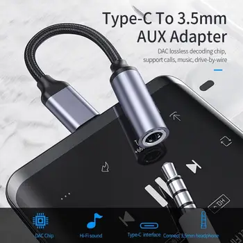 Mini Alumínium Ötvözet C Típus 3,5 mm-es Fejhallgató Jack Átalakító 3.5 AUX USB-C Kábel Analóg Audio USB-C Adapter Huawei Xiaomi