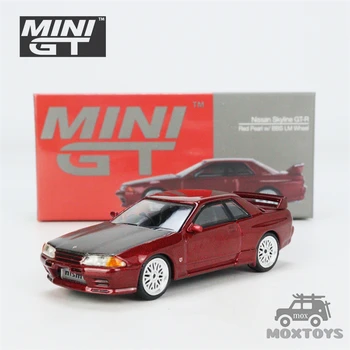 MINI GT 1:64-es Nissan GT-R R32 Vörös Gyöngy, BBS RHD Fröccsöntött Modell Autó