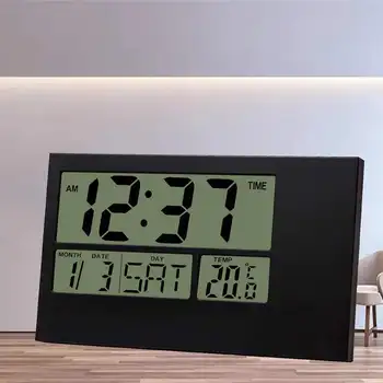 Nagy falióra lakberendezés Digitális asztali Ébresztő Elektronikus óra Naptári Időzítő Hőmérséklet Modern Design