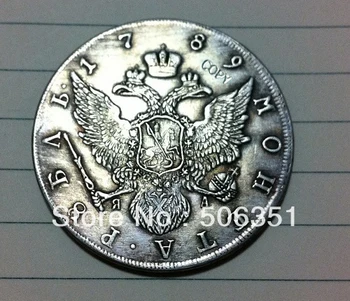 nagykereskedelmi 1789 oroszország 1 Rubel érmék másolás 100% coper gyártási ezüstözött