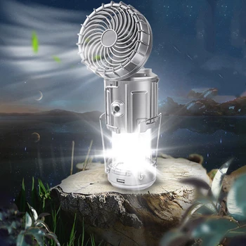 Napenergia Elektromos Ventilátor Kemping Lámpa Kézzel Húzza Meg A Kapcsolót A Kemping Lámpa Lítium Akkumulátor Száraz Elemes Ló Lámpa