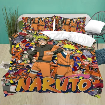 Naruto ágynemű szett anime paplan ágynemű szett Uzumaki Naruto, ágyneműgarnitúra királynő 220x240cm paplanhuzat king size vigasztaló készlet