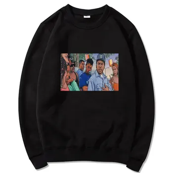 Nyomtatott pulóver férfi euro méret Boyz N the Hood - Fekete Divatos laza legénység nyak pulóver férfi utcai Harajuku Melegítő felsők