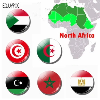 Népi Demokratikus Köztársaság Algéria Zászló 30MM Hűtő Mágnes Üveg Észak-Afrikai országok Hűtőszekrény Mágneses Matricák