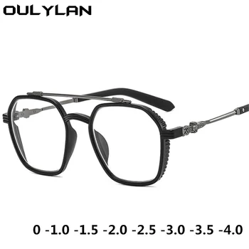 Oulylan -1.0 1.5 2.0 2.5 3.0 3.5 4.0 Kettős Sugár Kész Rövidlátás Szemüveg Férfiak Nők Fém Átlátszó Rövidlátó Szemüveg Diák
