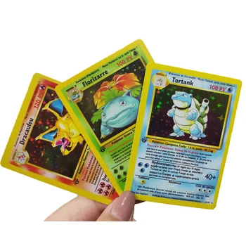 Pokemon Flash Kártya 1996-Os Év francia DIY Első Kiadás Kártyák Charizard Blastoise Venusaur Klasszikus CardsGame Gyűjtemény Kártyák